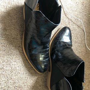 DV8 Dolce Vita Wylin Patent Vegan Leather Ankle Boot - Black, Size 9.5